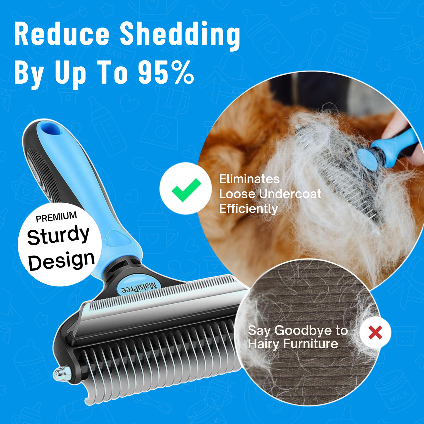 ODESAFE™ Pet Grooming Rake